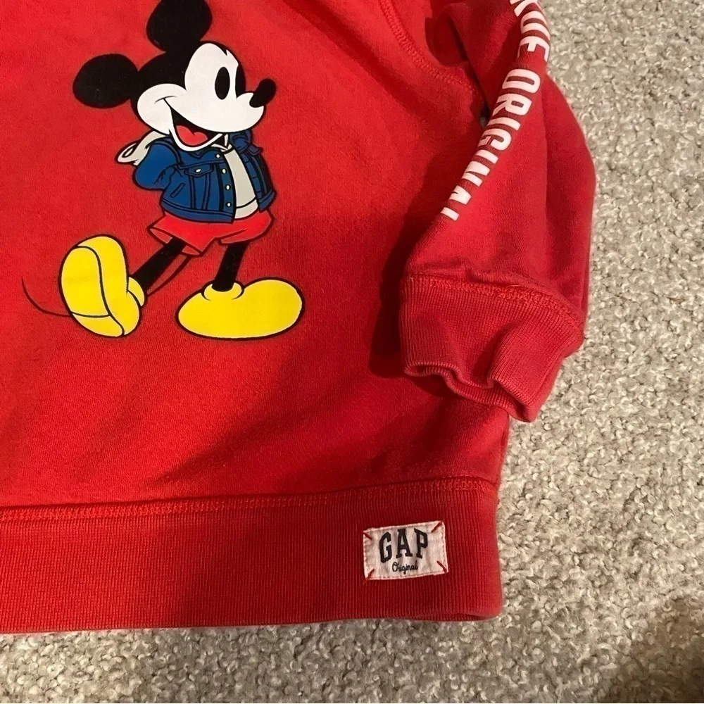 Gap Mickey Mouse Sweatshirt Sz 3 Disney Red Kids Boys Baby
